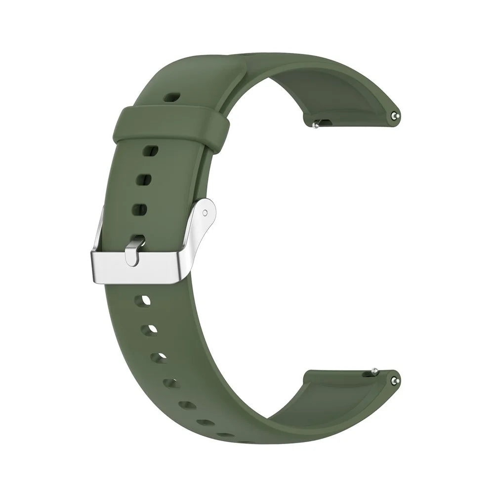 For Realme Watch 3 / Huawei Watch 3 / 3 Pro Watch Band 22mm Sporty Silicone Strap - Dark Green - 5