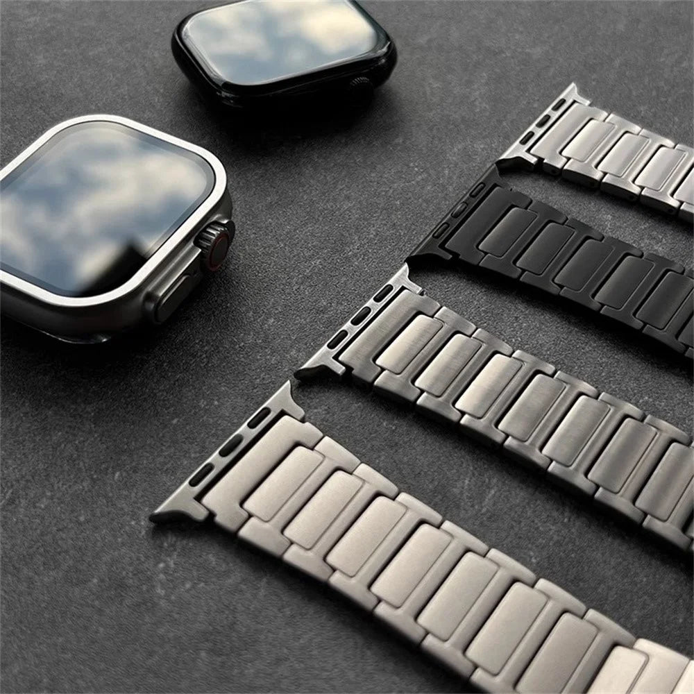 Watch Band For Apple Watch Ultra 49mm / Series 11 10 46mm / 9 8 7 45mm / SE3 SE2 SE 6 5 4 44mm / 3 2 1 42mm , Quick Release Titanium Alloy Strap - Silver - 7