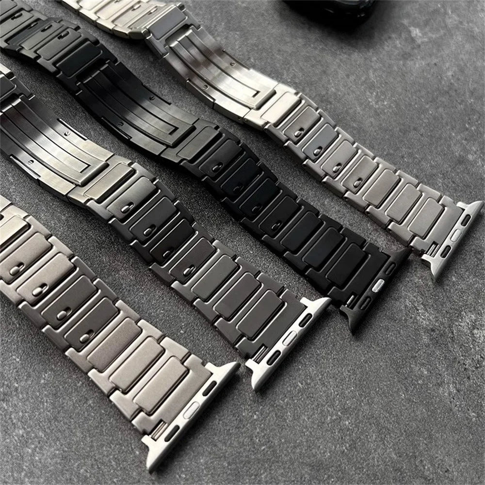 Watch Band For Apple Watch Series 11 10 42mm / 9 8 7 41mm / SE3 SE2 SE 6 5 4 40mm / 3 2 1 38mm , Quick Release Titanium Alloy Strap - Silver - 5