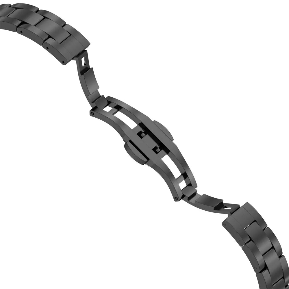 Watch Band For Apple Watch Series 11 10 42mm / 9 8 7 41mm / SE3 SE2 SE 6 5 4 40mm / 3 2 1 38mm , Slim 3-Bead Titanium Alloy Wrist Strap - Black - 5