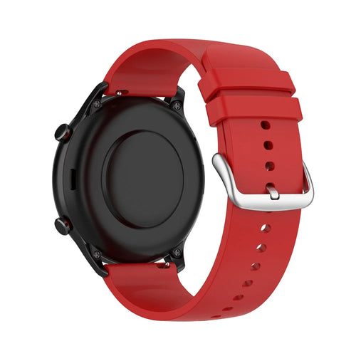 22mm Soft Silicone Quick Release Easy Change Wristbands Replacement Watch Bands for Huami Amazfit GTR 2e / Amazfit GTR 2 / Amazfit 3 Strato S / YAMAY SW022 - Red/ Silver Buckle - 1