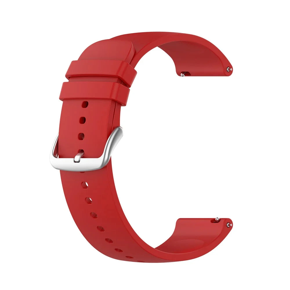 22mm Soft Silicone Quick Release Easy Change Wristbands Replacement Watch Bands for Huami Amazfit GTR 2e / Amazfit GTR 2 / Amazfit 3 Strato S / YAMAY SW022 - Red/ Silver Buckle - 3