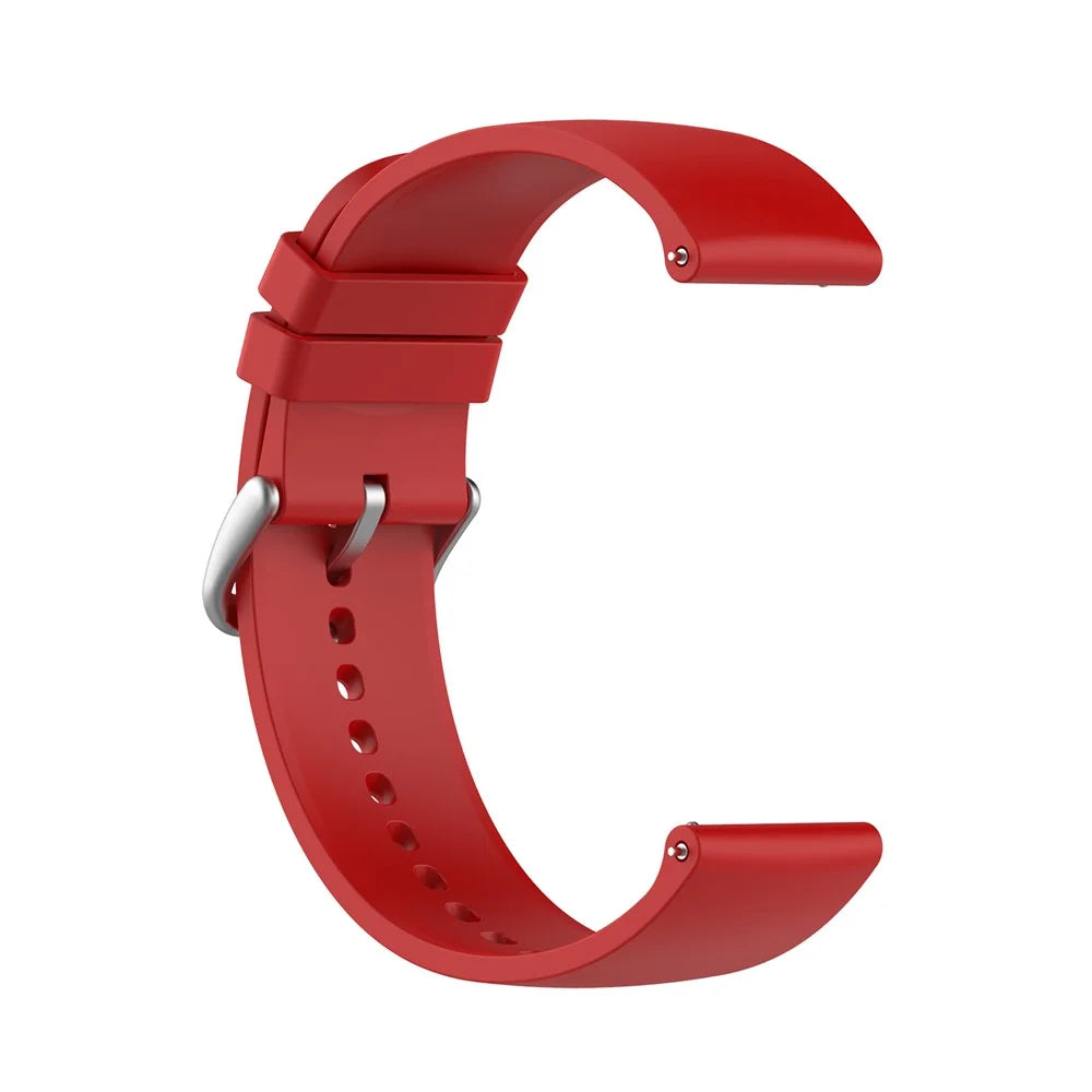 22mm Soft Silicone Quick Release Easy Change Wristbands Replacement Watch Bands for Huami Amazfit GTR 2e / Amazfit GTR 2 / Amazfit 3 Strato S / YAMAY SW022 - Red/ Silver Buckle - 4