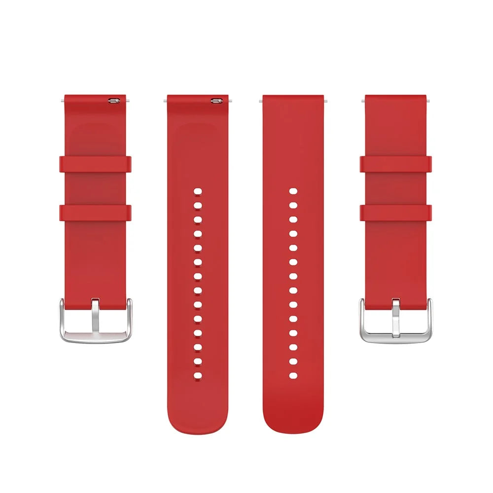 22mm Soft Silicone Quick Release Easy Change Wristbands Replacement Watch Bands for Huami Amazfit GTR 2e / Amazfit GTR 2 / Amazfit 3 Strato S / YAMAY SW022 - Red/ Silver Buckle - 5