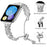 For Xiaomi Smart Band 10 Pro / 9 Pro / 8 Pro / Redmi Watch 6 / 5 / 4 Strap Drawstring Lock Zinc Alloy Rhinestone Decor Bracelet Watch Band - Silver - 3