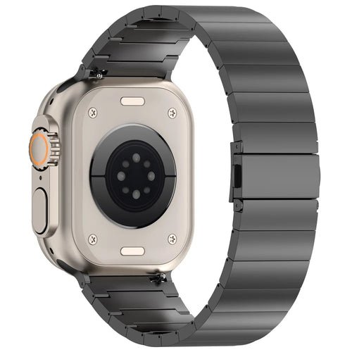 Watch Band For Apple Watch Ultra 3 2 1 49mm / Series 11 10 46mm / 9 8 7 45mm / SE3 SE2 SE 6 5 4 44mm / 3 2 1 42mm , 1-Bead Titanium Alloy Quick Release Titanium Alloy Strap - Black - 1