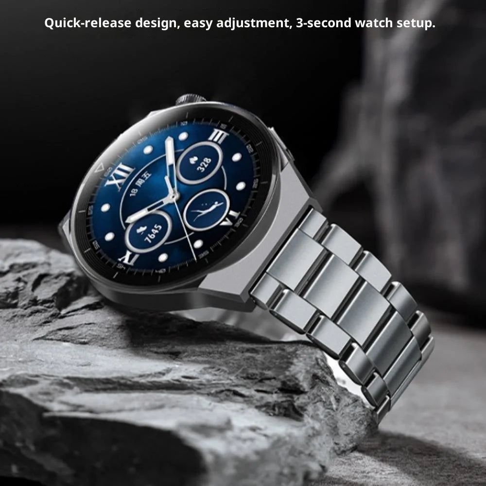 22mm Titanium Alloy Watch Band for Huawei Watch GT 6  /  6 Pro  /  5  /  5 Pro  /  4  /  3  /  2 46mm 3-Bead Quick Release Strap - Black - 3