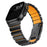 Dual-Color Watch Band for Apple Watch Ultra 3 2 1 49mm  /  Series 11 10 46mm  /  9 8 7 45mm  /  SE3 SE2 SE 6 5 4 44mm  /  3 2 1 42mm Titanium Metal Silicone Strap Turtle Buckle - Black / Orange - 4