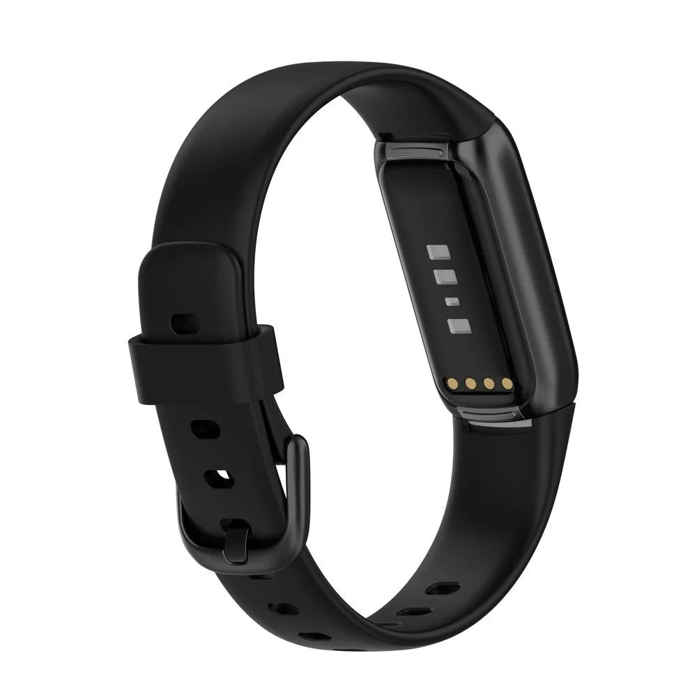 Replacement Silicone Adjustable Watch Band Wrist Strap for Fitbit Luxe, Size: L - Black - 1