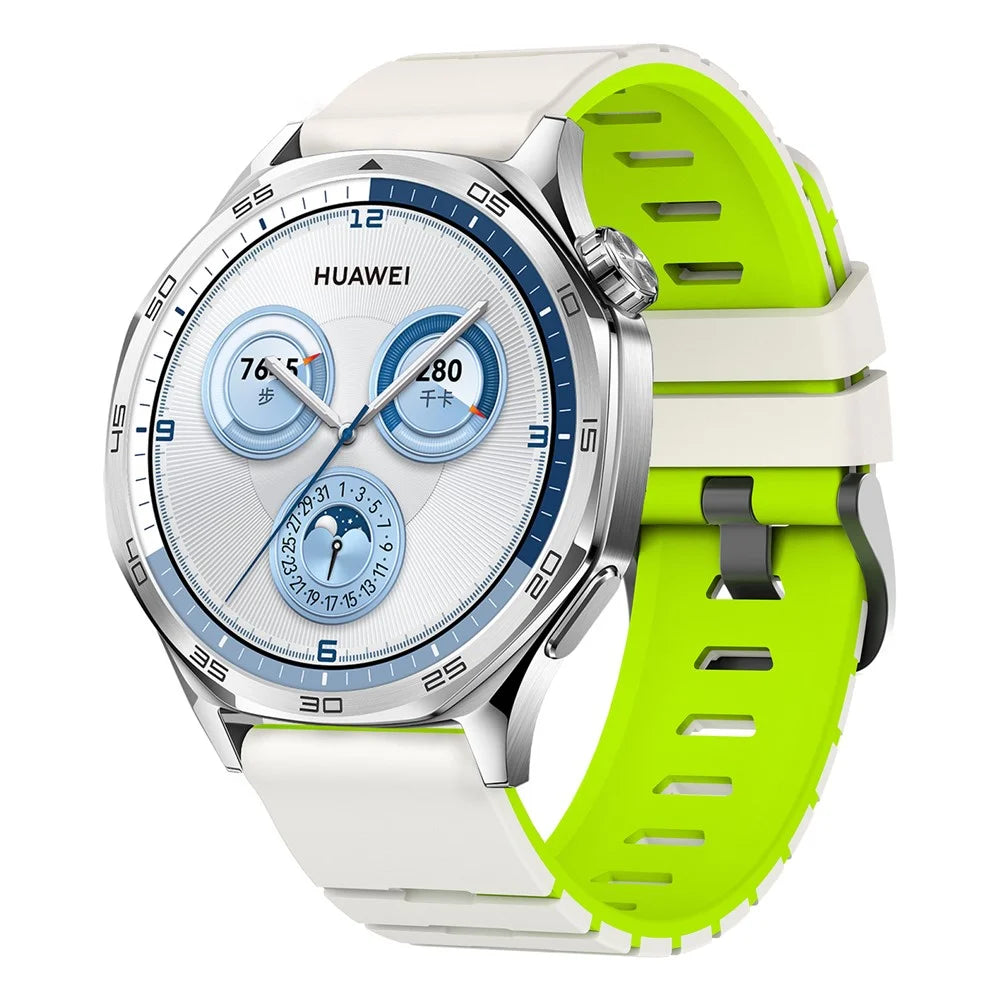 22mm Watch Band For Garmin Forerunner 570 47mm  /  Forerunner 970  /  265  /  255  /  745 Piano Pattern Two Tone Silicone Strap - Starlight  /  Green - 4