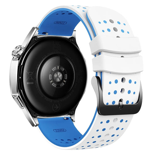 22mm Watch Band For Garmin Forerunner 570 47mm  /  Forerunner 970  /  265  /  255  /  745 Starry Sky Design Dual Color Silicone Strap - White  /  Blue - 1