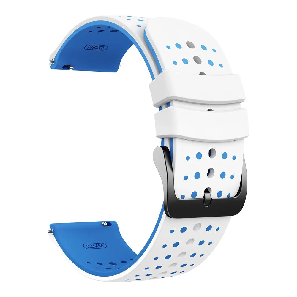 22mm Watch Band For Garmin Forerunner 570 47mm  /  Forerunner 970  /  265  /  255  /  745 Starry Sky Design Dual Color Silicone Strap - White  /  Blue - 2