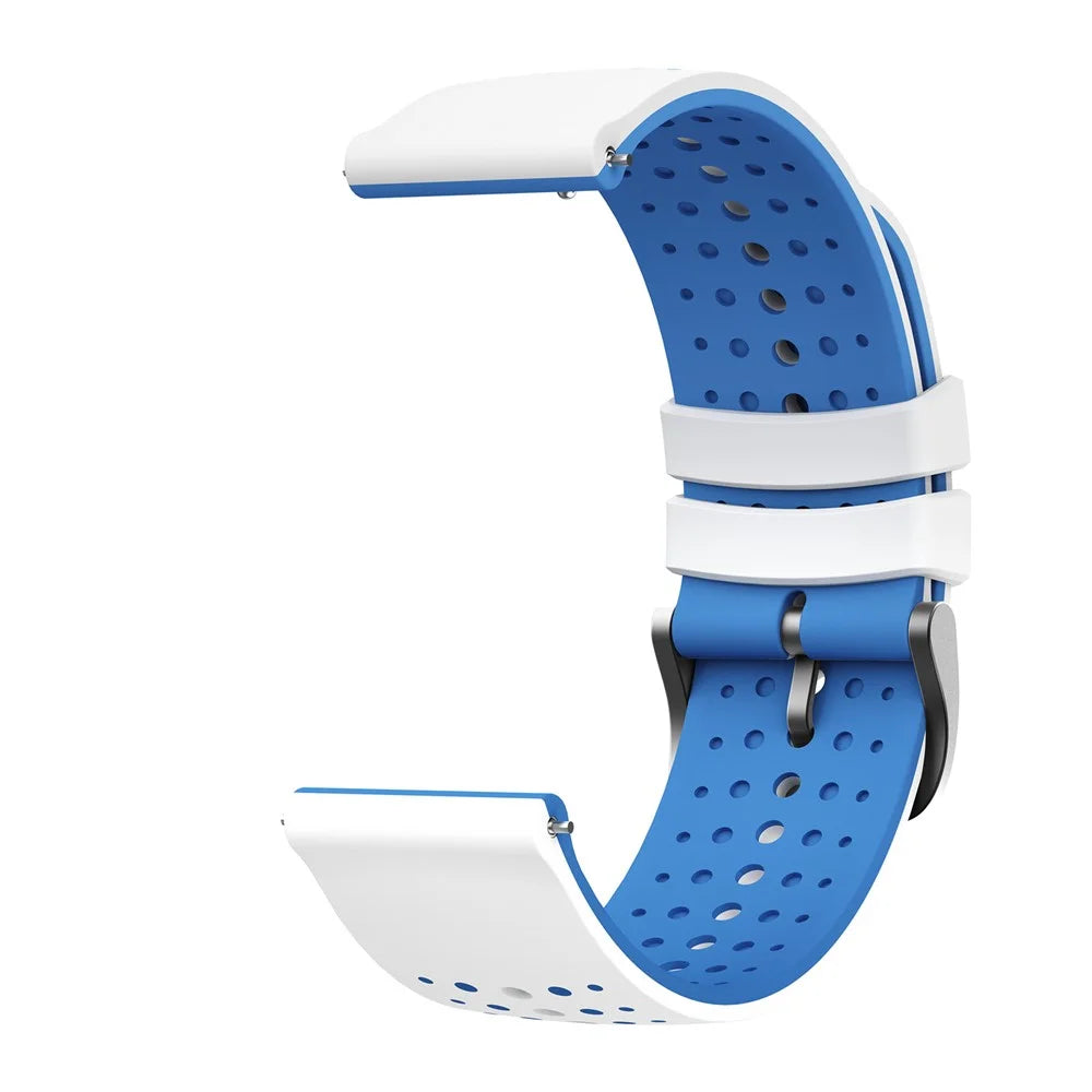 22mm Watch Band For Garmin Forerunner 570 47mm  /  Forerunner 970  /  265  /  255  /  745 Starry Sky Design Dual Color Silicone Strap - White  /  Blue - 3