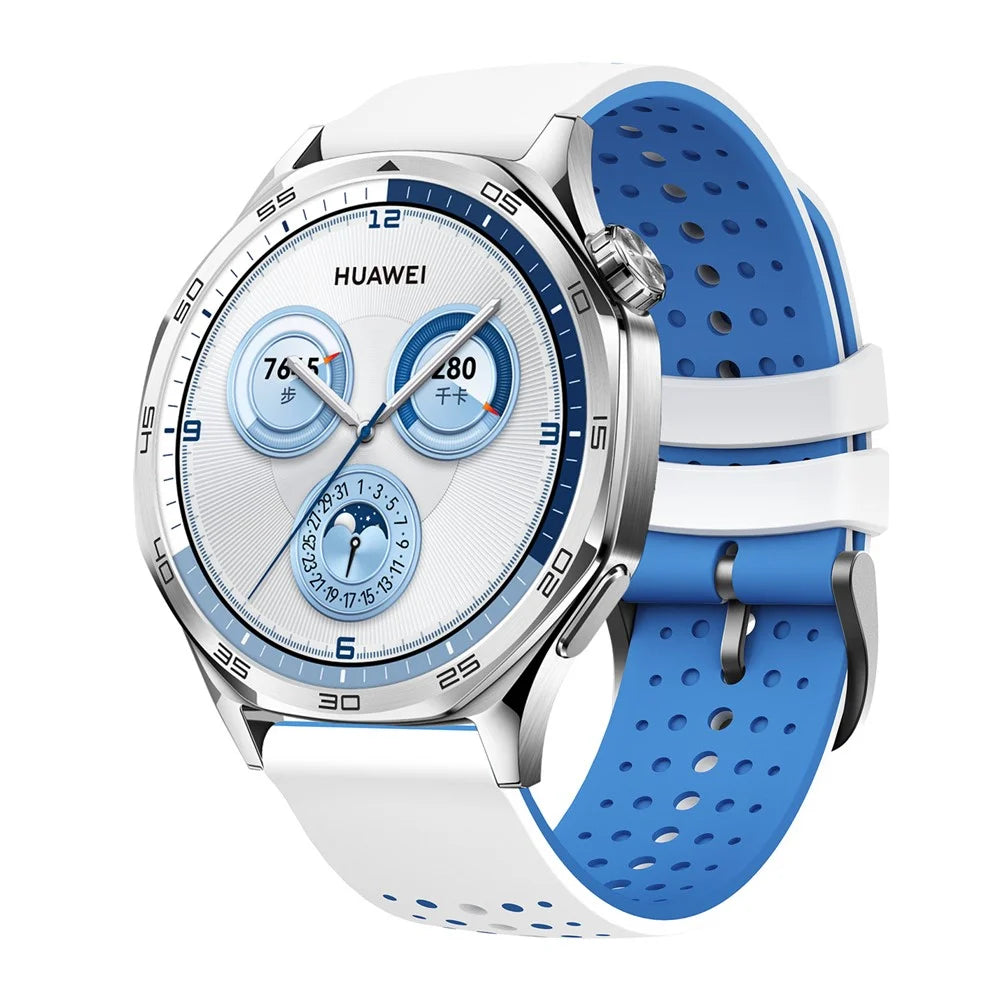 22mm Watch Band For Garmin Forerunner 570 47mm  /  Forerunner 970  /  265  /  255  /  745 Starry Sky Design Dual Color Silicone Strap - White  /  Blue - 4