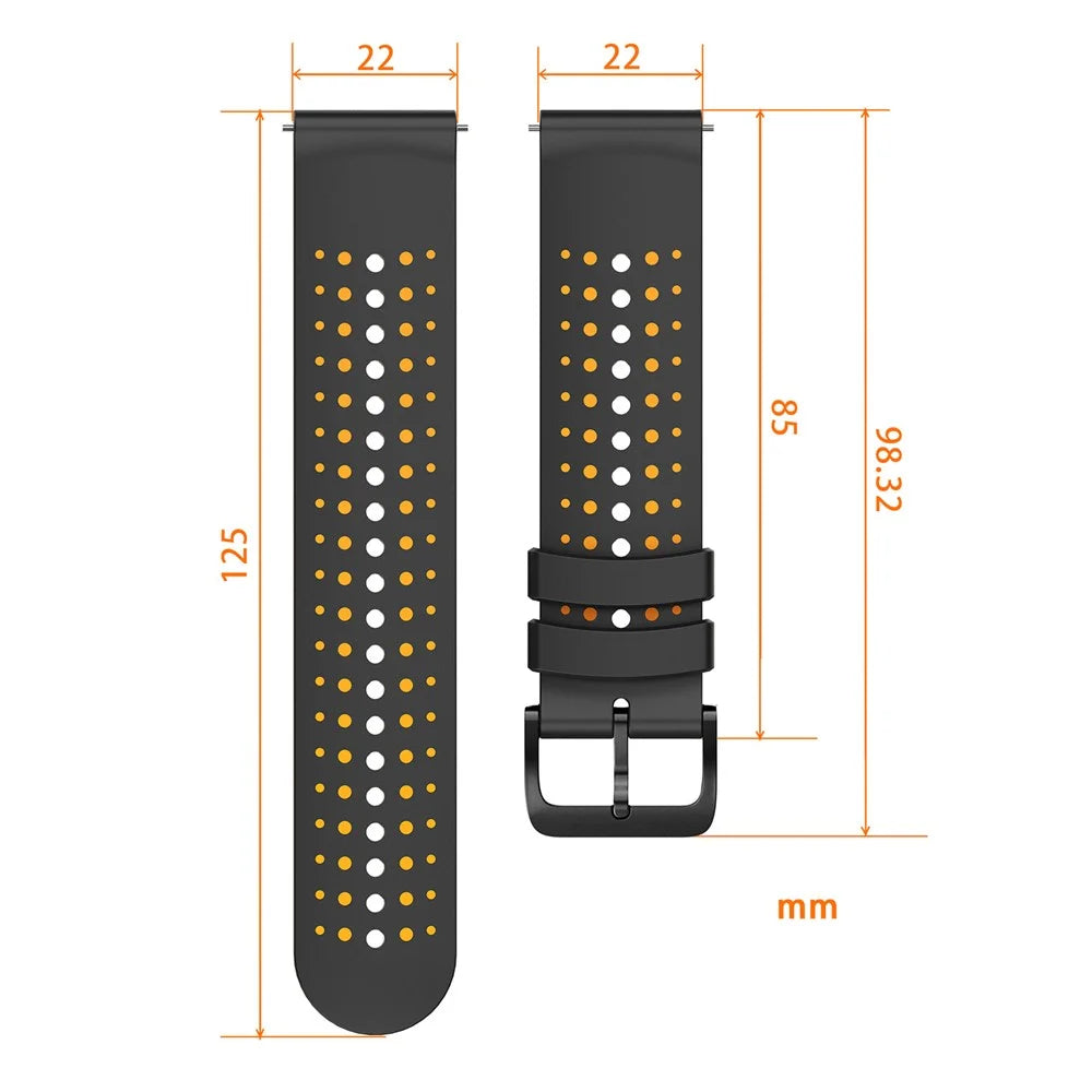 22mm Watch Band For Garmin Forerunner 570 47mm  /  Forerunner 970  /  265  /  255  /  745 Starry Sky Design Dual Color Silicone Strap - White  /  Blue - 6