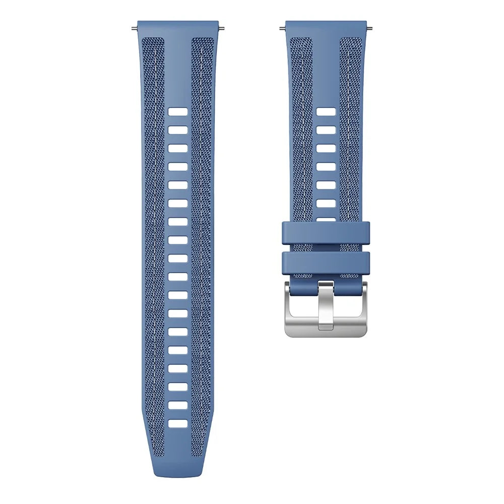 22mm Watch Band For Huawei Watch GT 5 46mm  /  Garmin Forerunner 570 47mm  /  970  /  265  /  255  /  745 Nylon Woven Coated Silicone Strap - Baby Blue - 1