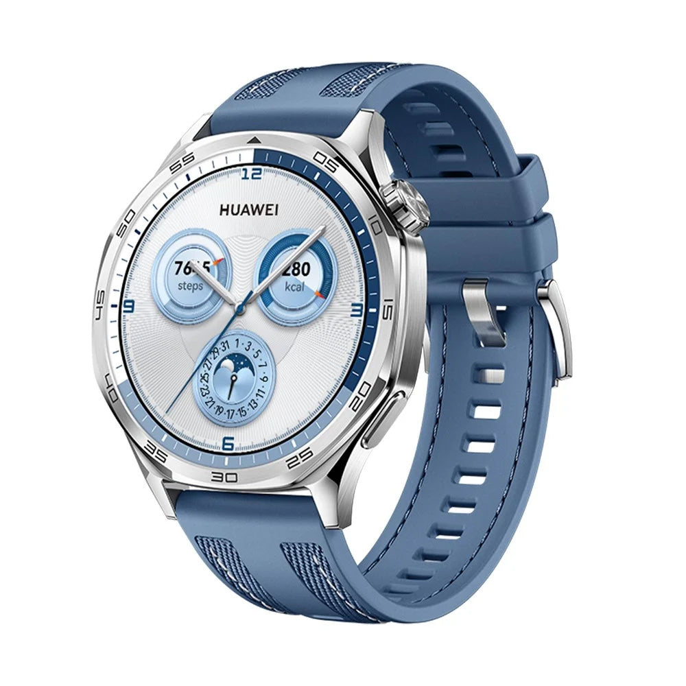 22mm Watch Band For Huawei Watch GT 5 46mm  /  Garmin Forerunner 570 47mm  /  970  /  265  /  255  /  745 Nylon Woven Coated Silicone Strap - Baby Blue - 2