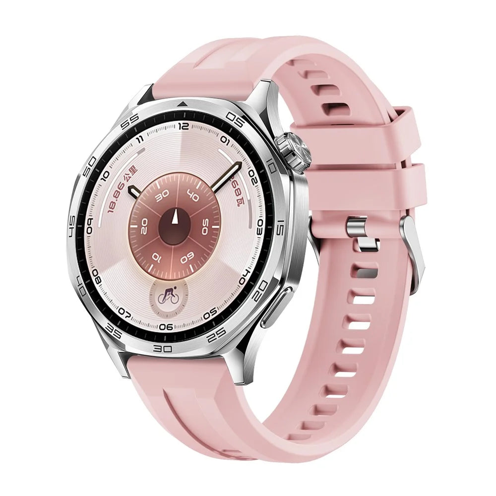 22mm Watch Band For Huawei Watch GT 6 46mm  /  Garmin Forerunner 570 47mm  /  970  /  265  /  255  /  745 Silicone Strap - Pink - 3
