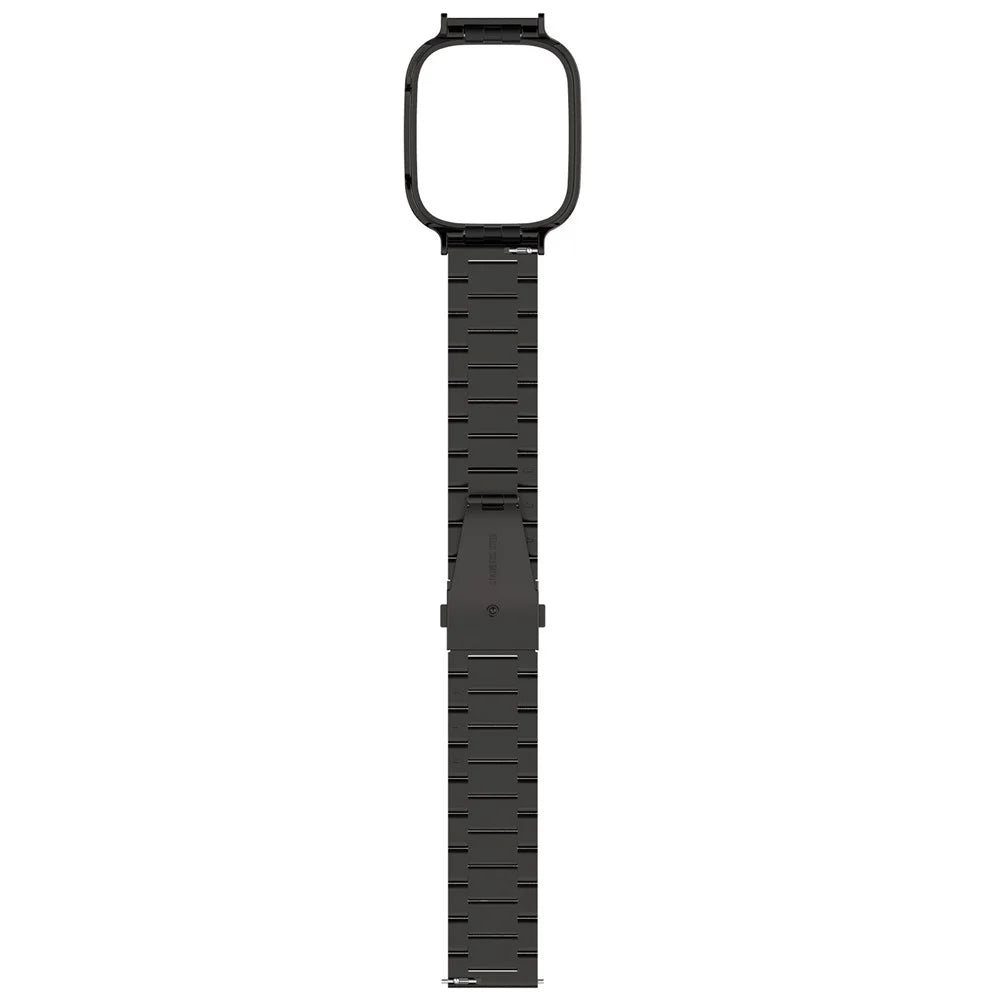 For Xiaomi Redmi Watch 5 Band 3-Bead Stainless Steel Watch Strap with Frame Cover - Black - 5
