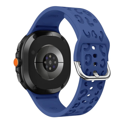 Adjustable Strap for Samsung Galaxy Watch8 44mm / 40mm / Watch8 Classic 46mm Leopard Texture Silicone Watch Band - Blue - 1