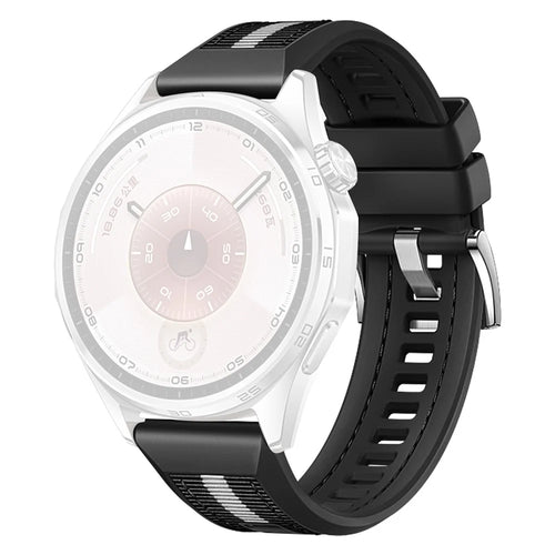 22mm Watch Band for Huawei Watch GT 6 Pro 46mm / GT 6 46mm / GT 5 Pro 46m Nylon Woven Silicone Wrist Strap - Black - 1
