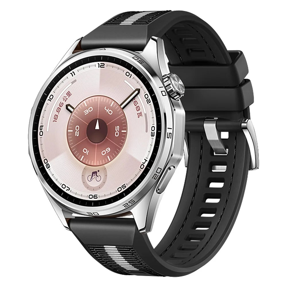 22mm Watch Band for Huawei Watch GT 6 Pro 46mm / GT 6 46mm / GT 5 Pro 46m Nylon Woven Silicone Wrist Strap - Black - 2