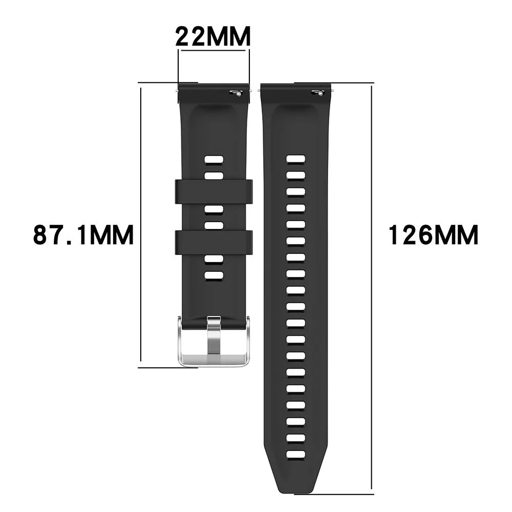 22mm Watch Band for Huawei Watch GT 6 Pro 46mm / GT 6 46mm / GT 5 Pro 46m Nylon Woven Silicone Wrist Strap - Black - 5