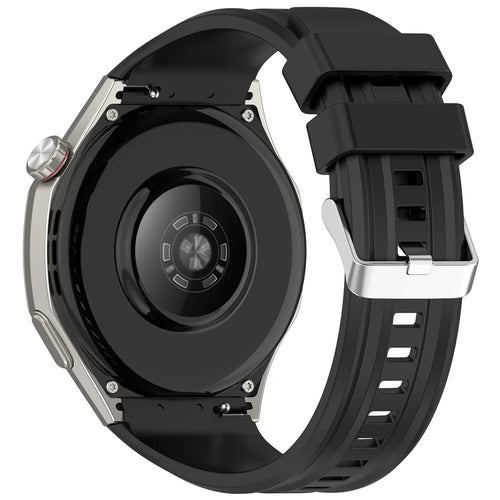 For Huawei Watch GT 6 Pro 46mm Band Silicone Watch Strap Replacement Wristband - Black - 1