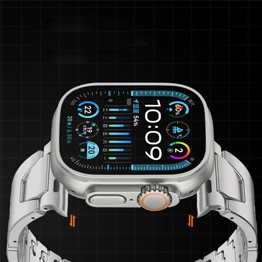 H-Style Quick Release Strap For Apple Watch Ultra 3 2 1 49mm  /  Series 11 10 46mm  /  9 8 7 45mm  /  SE3 SE2 SE 6 5 4 44mm  /  3 2 1 42mm Stainless Steel Watch Band with Butterfly Buckle - Silver - 4