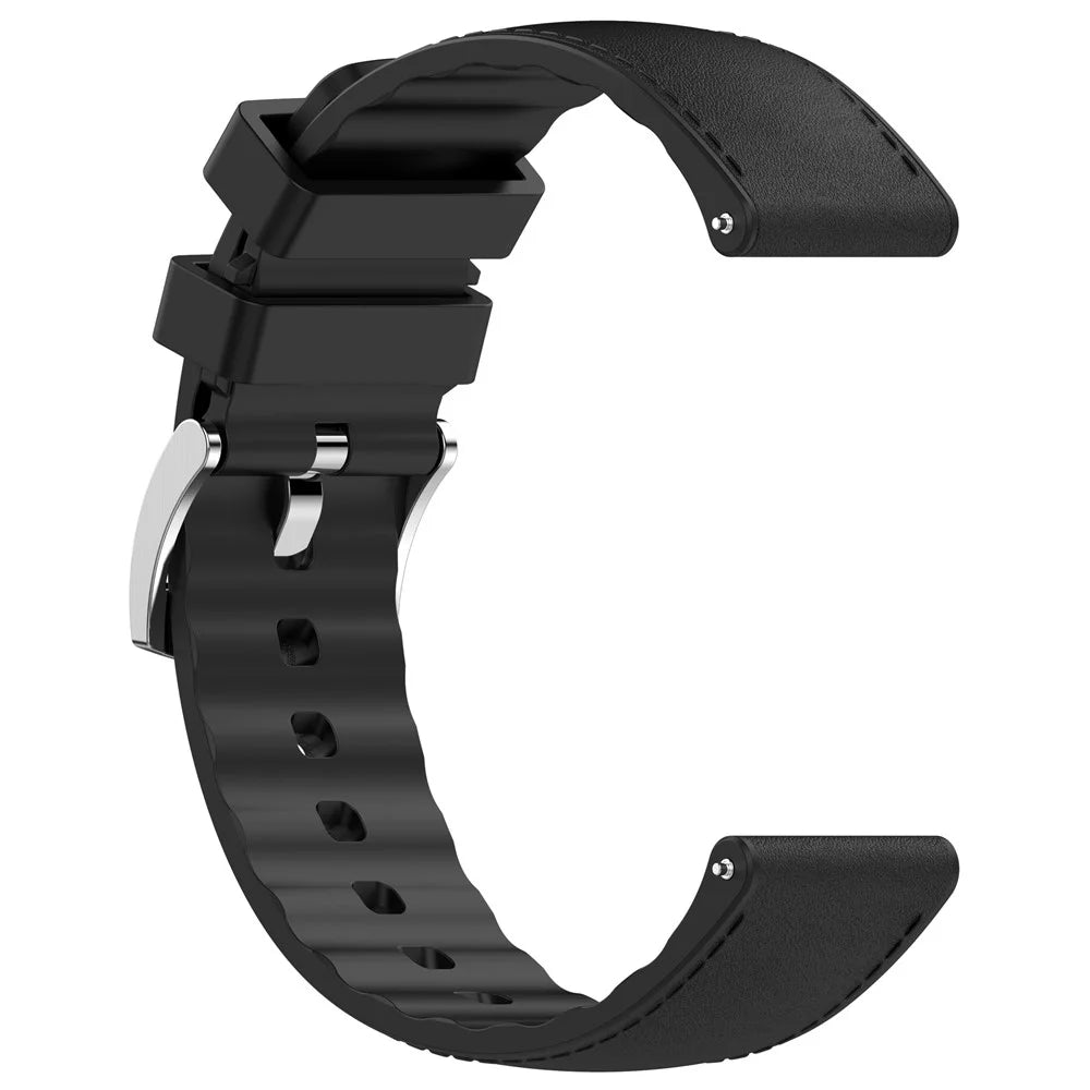 20mm Quick Release Strap for Samsung Galaxy Watch7 / 6 40mm / 44mm / Galaxy Watch6 Classic 43mm / 47mm Silicone Leather Watch Band - Black - 2