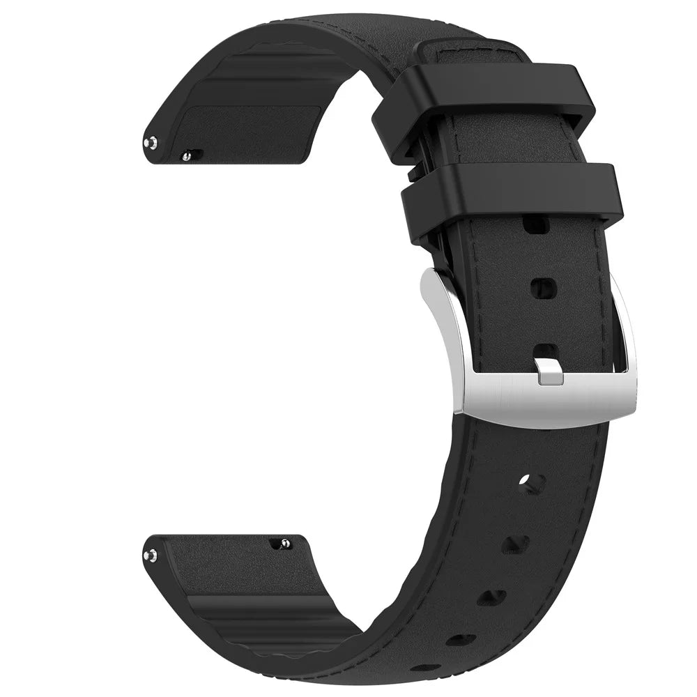 20mm Quick Release Strap for Samsung Galaxy Watch7 / 6 40mm / 44mm / Galaxy Watch6 Classic 43mm / 47mm Silicone Leather Watch Band - Black - 3