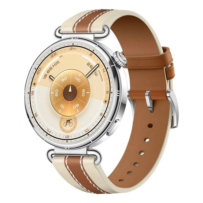 18mm Double-Sided Genuine Leather Strap for Huawei Watch GT 6 / 5 / 4 41mm / 5 Pro 42mm Replacement Watch Band - Brown - 2