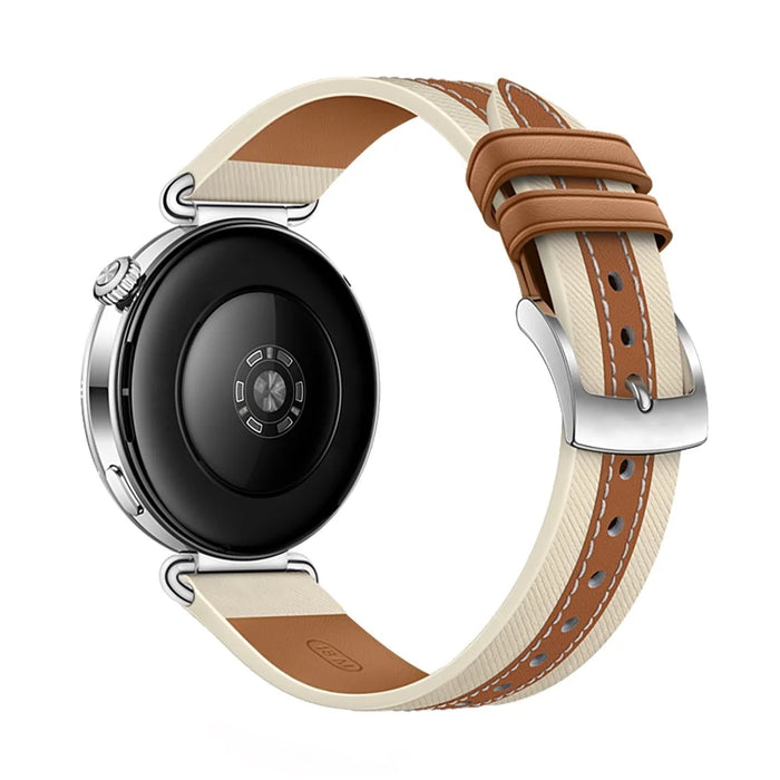 18mm Double-Sided Genuine Leather Strap for Huawei Watch GT 6 / 5 / 4 41mm / 5 Pro 42mm Replacement Watch Band - Brown - 3