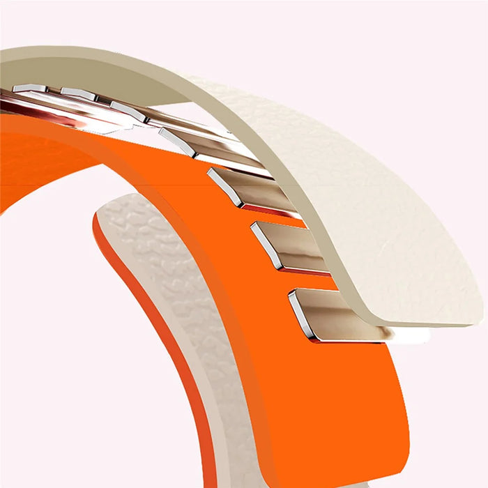 For Samsung Galaxy Fit3 Soft Magnetic Silicone Strap Litchi Texture Design Watch Band - White - 5