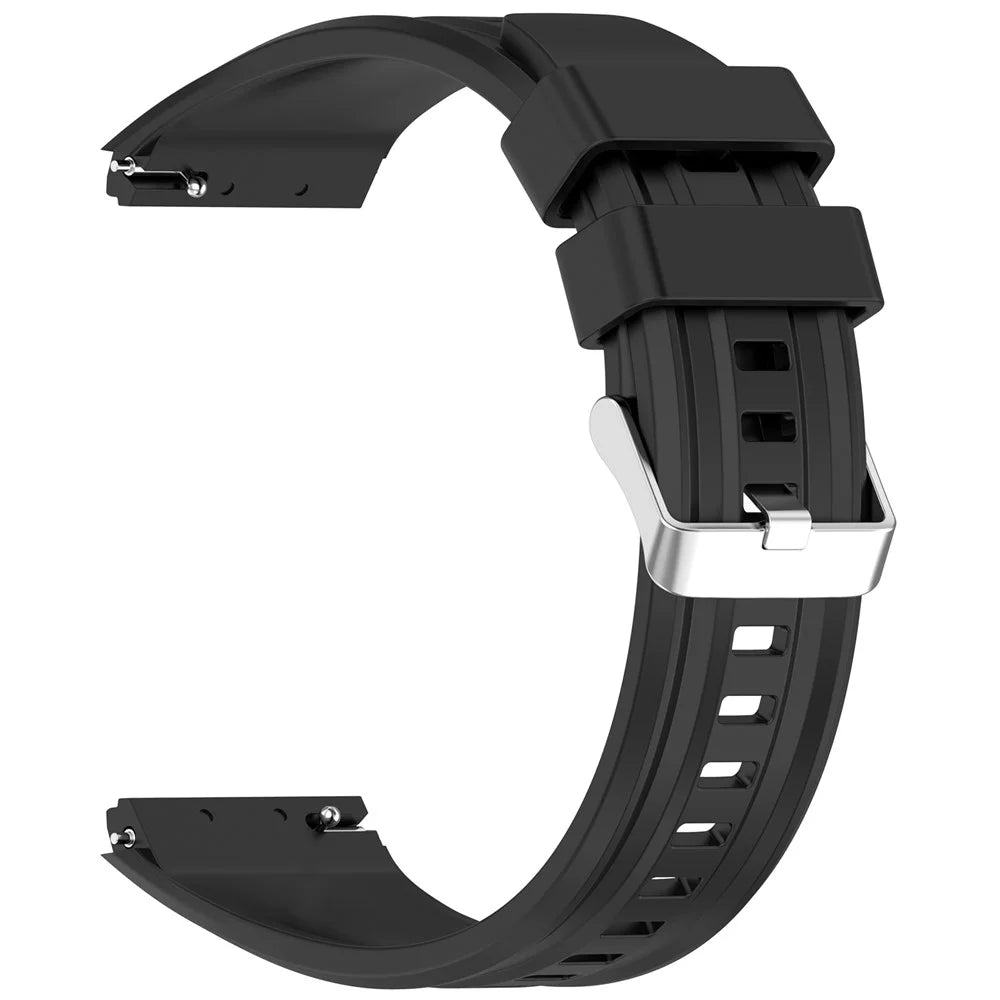 For Huawei Watch GT 6 Pro 46mm Wrist Band Soft Silicone Watch Strap with Quick Release Spring Bars - Black - 3