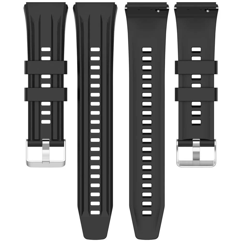 For Huawei Watch GT 6 Pro 46mm Wrist Band Soft Silicone Watch Strap with Quick Release Spring Bars - Black - 5