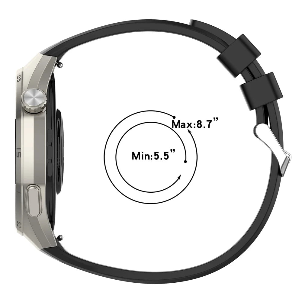 For Huawei Watch GT 6 Pro 46mm Wrist Band Soft Silicone Watch Strap with Quick Release Spring Bars - Black - 7