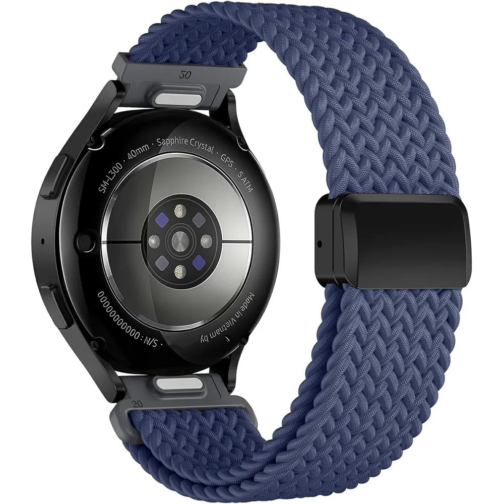 20mm Quick Release Magnetic Strap for Samsung Galaxy Watch7 44mm / 40mm / Watch6 Classic 43mm / 47mm Nylon Woven Watch Band - Blue - 1