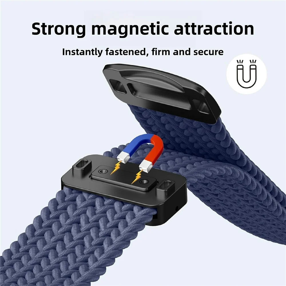 20mm Quick Release Magnetic Strap for Samsung Galaxy Watch7 44mm / 40mm / Watch6 Classic 43mm / 47mm Nylon Woven Watch Band - Blue - 2