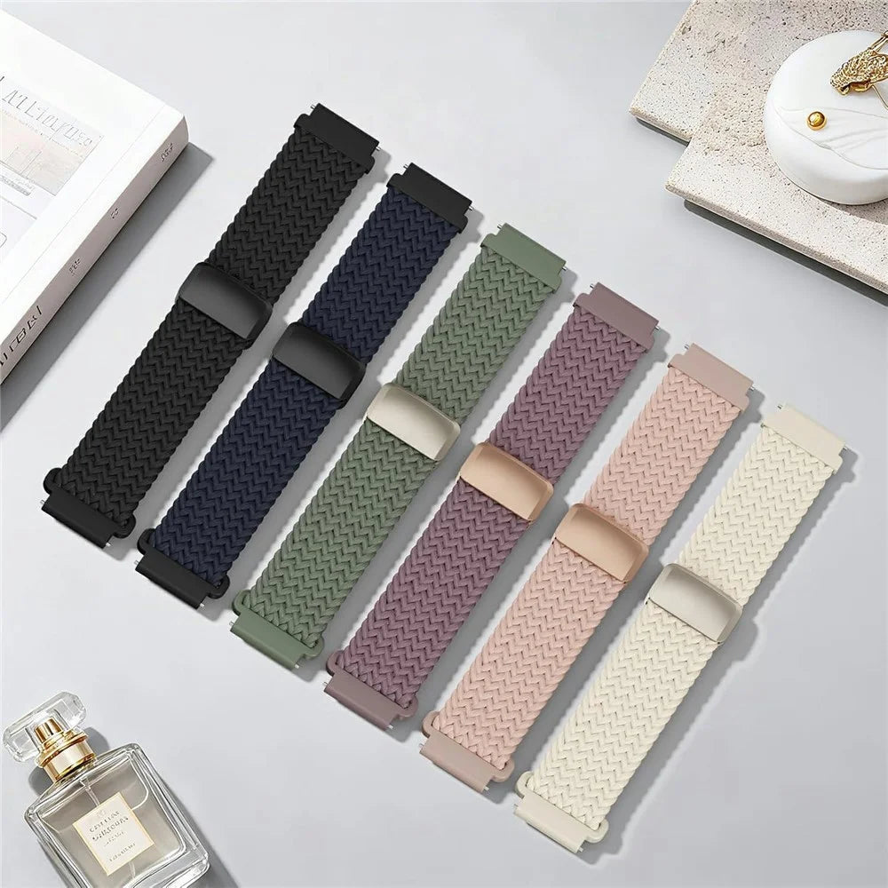 20mm Quick Release Magnetic Strap for Samsung Galaxy Watch7 44mm / 40mm / Watch6 Classic 43mm / 47mm Nylon Woven Watch Band - Blue - 4