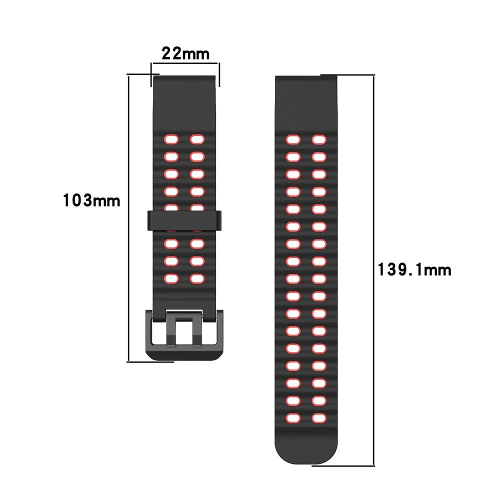 22mm Double-Buckle Silicone Band for Garmin Tactix 8 47mm / Fenix 8 47mm / Fenix E 47mm Quick Release Dual Color Watch Strap - Black / Orange - 6