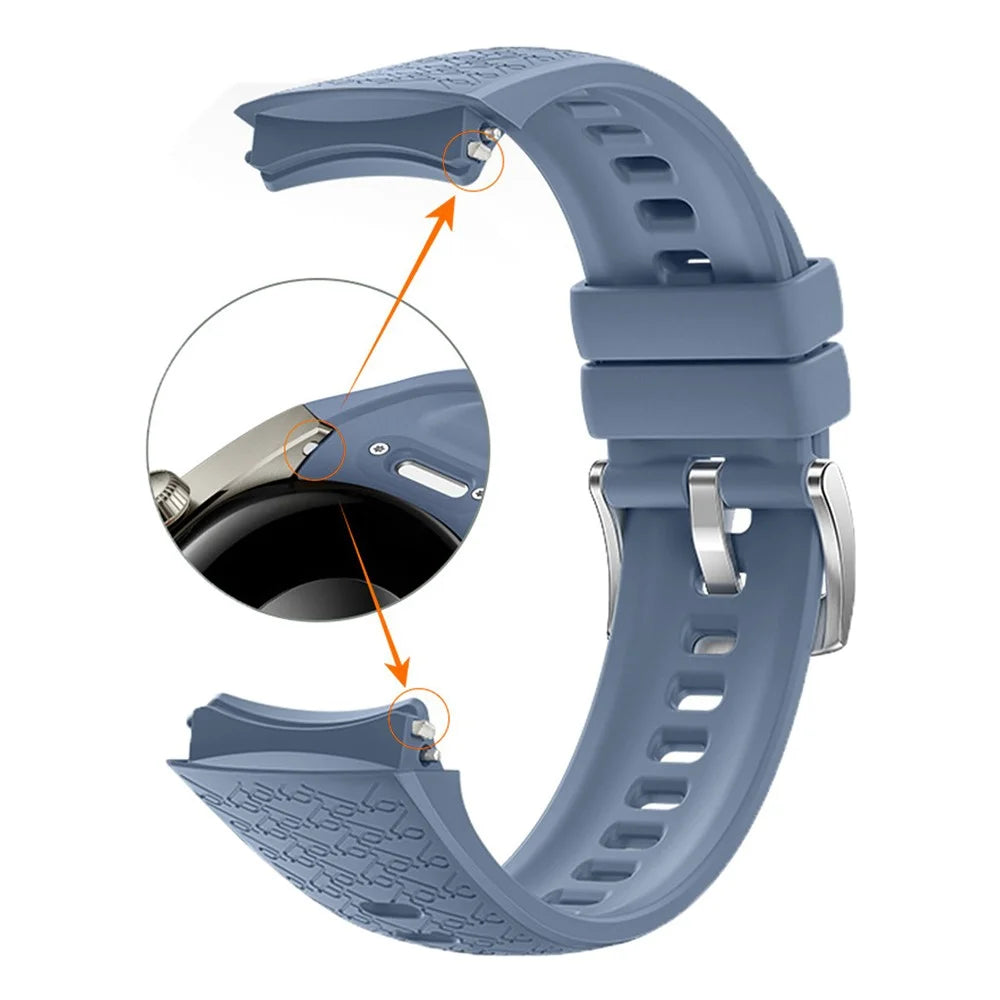 20mm Woven Textured Silicone Strap for Samsung Galaxy Watch7 44mm / 40mm / Watch6 Classic 43mm / 47mm Quick Release Watch Band - Blue - 2