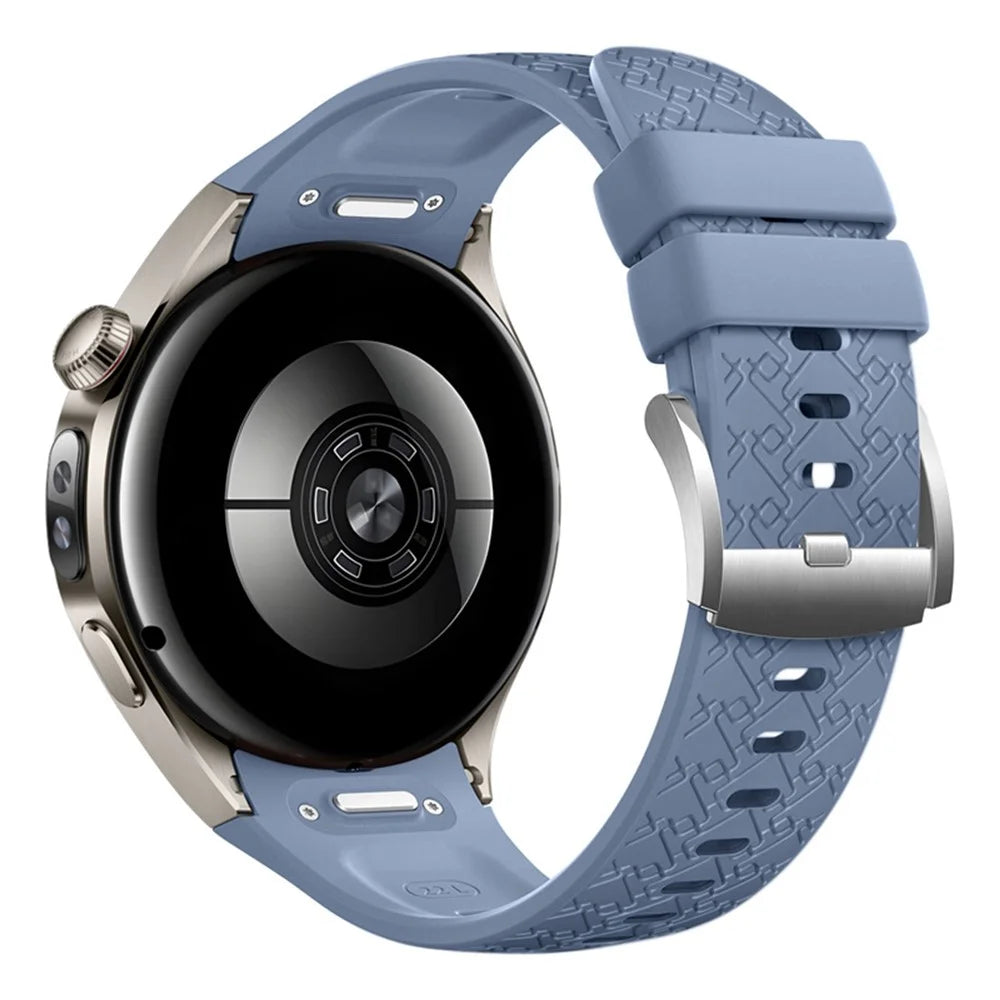 22mm Woven Textured Silicone Strap for Huawei Watch GT 5 Pro / 5 / 4 46mm / Watch 4 Quick Release Watch Band - Blue - 1