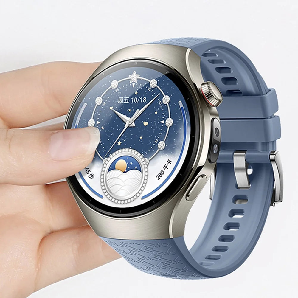 22mm Woven Textured Silicone Strap for Huawei Watch GT 5 Pro / 5 / 4 46mm / Watch 4 Quick Release Watch Band - Blue - 3