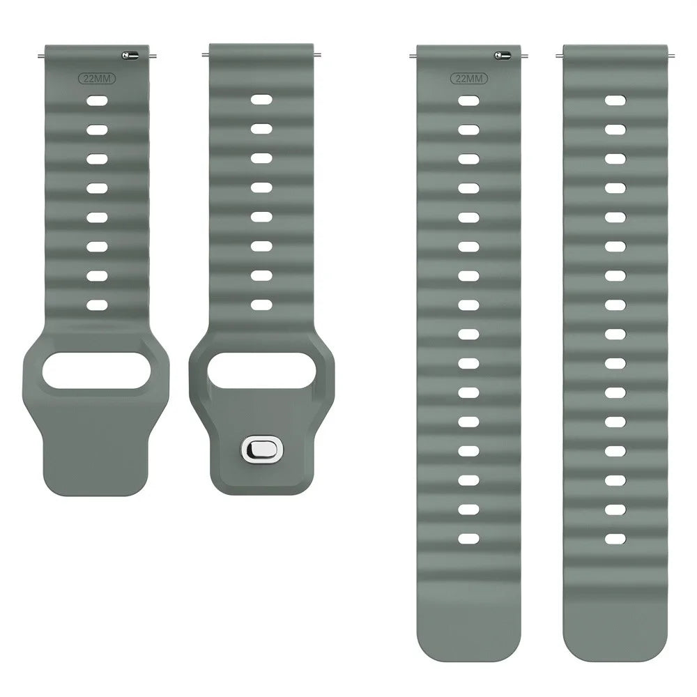 22mm Silicone Watch Band for Huawei Watch GT 6 46mm  /  GT 5 46mm  /  GT 5 Pro 46mm Ocean Wave Wrist Strap - Dark Grey - 5