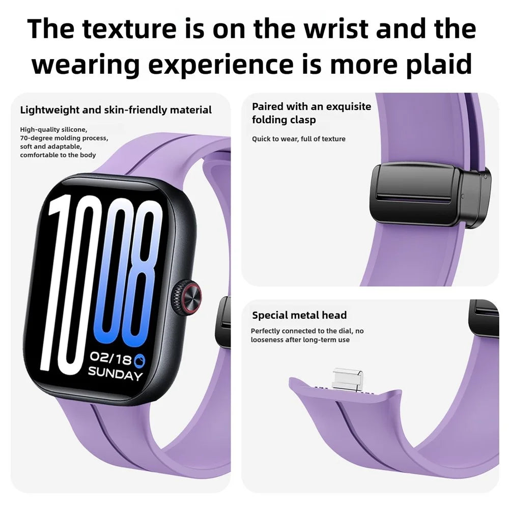 For vivo Watch GT 2 / iQOO Watch GT 2 Silicone Watch Band Magnetic Folding Clasp Replacement Strap - Purple - 5