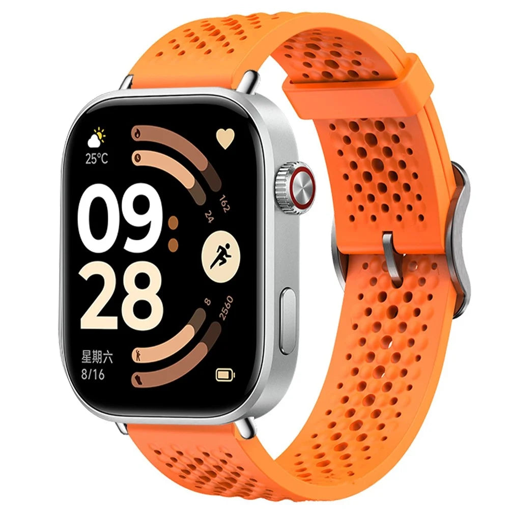 Hollow Out Mesh Silicone Strap for Xiaomi Smart Band 10 Pro / 9 Pro / 8 Pro / Redmi Watch 6 / 5 / 4 Breathable Watch Band - Orange - 2