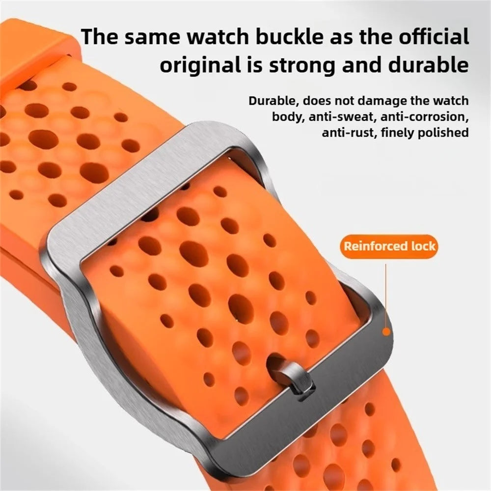 Hollow Out Mesh Silicone Strap for Xiaomi Smart Band 10 Pro / 9 Pro / 8 Pro / Redmi Watch 6 / 5 / 4 Breathable Watch Band - Orange - 4
