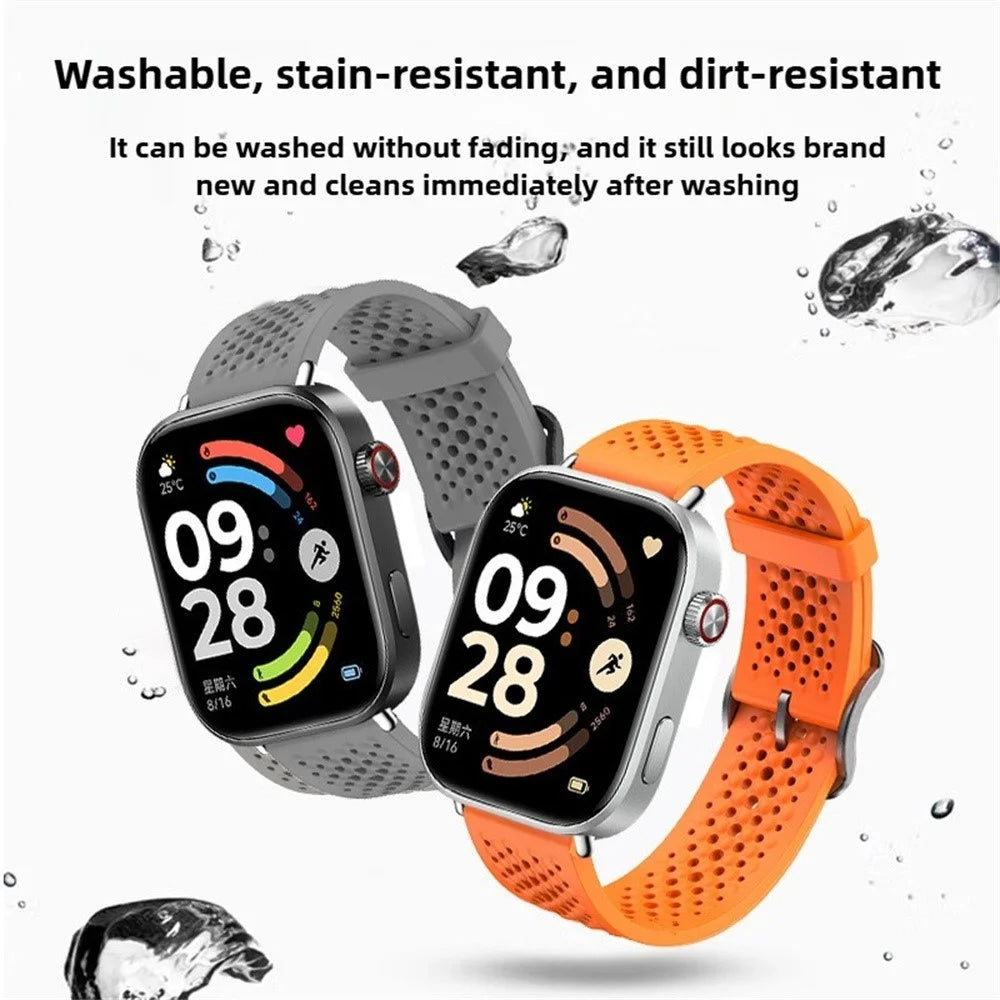 Hollow Out Mesh Silicone Strap for Xiaomi Smart Band 10 Pro / 9 Pro / 8 Pro / Redmi Watch 6 / 5 / 4 Breathable Watch Band - Orange - 5