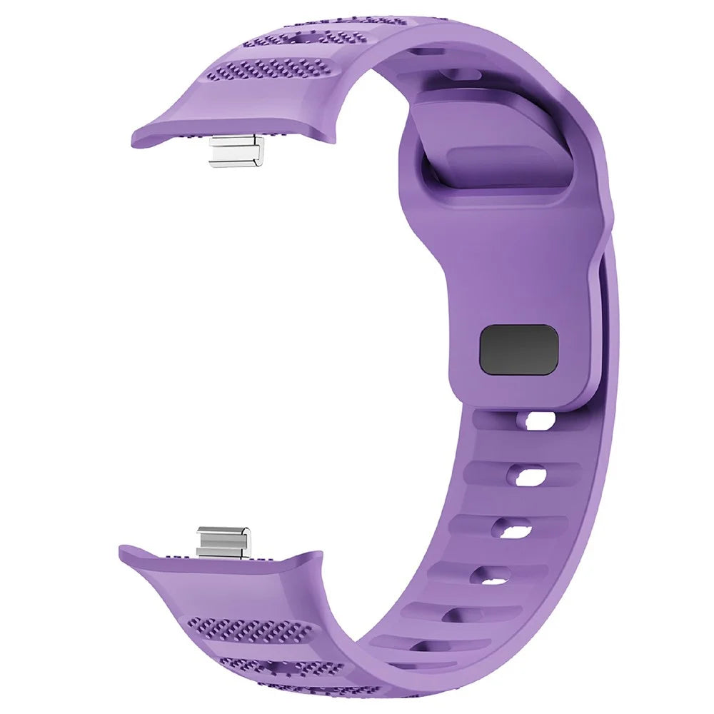 For vivo Watch GT 2 / iQOO Watch GT 2 Textured Silicone Band Solid Color Reverse Buckle Watch Strap - Purple - 3